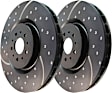 GD7178 Front Brake Disc, Silver Grey Geomet, Dimpled and Slotted, 7 Lugs, 329.95 mm, 4WD, GD Sport Slotted And Dimpled