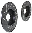 GD7193 Rear Brake Disc, Silver Grey Geomet, Dimpled and Slotted, 5 Lugs, 281.18 mm, GD Sport Slotted And Dimpled