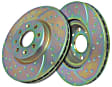GD7202 Front Brake Disc, Silver Grey Geomet, Dimpled and Slotted, 4 Lugs, 255.02 mm, GD Sport Slotted And Dimpled