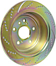 GD7230 Rear Brake Disc, Silver Grey Geomet, Dimpled and Slotted, 5 Lugs, 288.04 mm, GD Sport Slotted And Dimpled