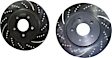 2006 Ford Mustang - Rear Brake Disc, Silver Grey Geomet, Dimpled and Slotted, 5 Lugs, 299.97 mm, For FMSI Pad No. D1082; Vented; 5 Bolt Holes; 300mm Dia.; 35mm Height; 19mm Thick; 70.6mm Center Hole Dia., 4.0L 6Cyl, GD Sport Slotted And Dimpled