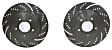 GD7282 Rear Brake Disc, Silver Grey Geomet, Dimpled and Slotted, 5 Lugs, 302.01 mm, GD Sport Slotted And Dimpled