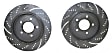 GD7282 Rear Brake Disc, Silver Grey Geomet, Dimpled and Slotted, 5 Lugs, 302.01 mm, GD Sport Slotted And Dimpled