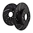 GD7590 Rear Brake Disc, Silver Grey Geomet, Dimpled and Slotted, 5 Lugs, 297.18 mm, GD Sport Slotted And Dimpled
