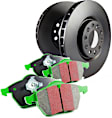 S11KF1111 Front Brake Disc and Pad Kit, Silver Grey Geomet, Plain Surface, 5 Lugs, Aramid Fiber, S11 Greenstuff 2000 Pad and RK Premium Rotors