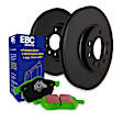 S11KF1340 Front Brake Disc and Pad Kit, Silver Grey Geomet, Plain Surface, 5 Lugs, Aramid Fiber, S11 Greenstuff 2000 Pad and RK Premium Rotors