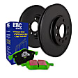 S11KF1352 Front Brake Disc and Pad Kit, Silver Grey Geomet, Plain Surface, 5 Lugs, Aramid Fiber, S11 Greenstuff 2000 Pad and RK Premium Rotors