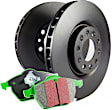 S11KF1713 Front Brake Disc and Pad Kit, Silver Grey Geomet, Plain Surface, 5 Lugs, Aramid Fiber, S11 Greenstuff 2000 Pad and RK Premium Rotors