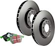 S11KR1409 Rear Brake Disc and Pad Kit, Plain Surface 5 Lugs 344.93 mm Aramid Fiber S11 Greenstuff 2000 Pad and RK Premium Rotors