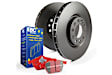 S12KF1442 Front Brake Disc and Pad Kit, Silver Grey Geomet, Plain Surface, 5 Lugs, Aramid Fiber Ceramic, S12 Redstuff Ceramic Pad and RK Premium Rotors