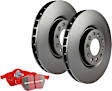 S12KF1744 Front Brake Disc and Pad Kit, Plain Surface 5 Lugs 370.08 mm Aramid Fiber Ceramic S12 Redstuff Ceramic Pad and RK Premium Rotors