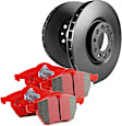 S12KR1233 Rear Brake Disc and Pad Kit, Silver Grey Geomet, Plain Surface, 5 Lugs, Aramid Fiber Ceramic, S12 Redstuff Ceramic Pad and RK Premium Rotors