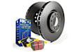 2006 Honda Odyssey - Rear Brake Disc and Pad Kit, Silver Grey Geomet, Plain Surface, 5 Lugs, Aramid Fiber, FMSI Pad No. D1088; Solid; 5 Bolt Holes; 313mm Dia.; 64mm Height; 11mm Thick; 70.1mm Center Hole Dia., S13 Yellowstuff Sport Pad and RK Premium Rotors