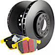 S13KR1617 Rear Brake Disc and Pad Kit, Silver Grey Geomet, Plain Surface, 5 Lugs, Aramid Fiber, S13 Yellowstuff Sport Pad and RK Premium Rotors
