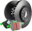 S14KR1164 Rear Brake Disc and Pad Kit, Plain Surface 5 Lugs Aramid Fiber S14 Greenstuff 6000 Sport Pad and RK Premium Rotors