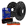 S15KF1037 Front Brake Disc and Pad Kit, Silver Grey Geomet, Slotted, 6 Lugs, Aramid Fiber Ceramic, S15 Extra Duty Orangestuff Pads and USR Slotted Sport Rotors