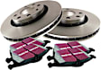 S1KF1295 Front Brake Disc and Pad Kit, Plain Surface 5 Lugs 297.18 mm Aramid Fiber S1 Ultimax2 Pad and RK Premium Rotors