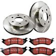 S1KF1326 Front Brake Disc and Pad Kit, Plain Surface 5 Lugs 307.34 mm Aramid Fiber S1 Ultimax2 Pad and RK Premium Rotors