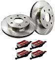 S1KF1348 Front Brake Disc and Pad Kit, Silver Grey Geomet, Plain Surface, 5 Lugs, 299.72 mm, Aramid Fiber, S1 Ultimax2 Pad and RK Premium Rotors