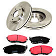 S1KF1387 Front Brake Disc and Pad Kit, Plain Surface 5 Lugs 297.18 mm Aramid Fiber S1 Ultimax2 Pad and RK Premium Rotors