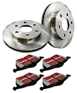 S1KF1388 Front Brake Disc and Pad Kit, Silver Grey Geomet, Plain Surface, 4 Lugs, 279.4 mm, Aramid Fiber, S1 Ultimax2 Pad and RK Premium Rotors