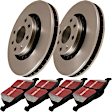 S1KF1408 Front Brake Disc and Pad Kit, Silver Grey Geomet, Plain Surface, 6 Lugs, 281.94 mm, Aramid Fiber, S1 Ultimax2 Pad and RK Premium Rotors