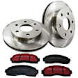 S1KF1409 Front Brake Disc and Pad Kit, Plain Surface 5 Lugs 287.02 mm Aramid Fiber S1 Ultimax2 Pad and RK Premium Rotors