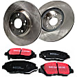 S1KF1469 Front Brake Disc and Pad Kit, Silver Grey Geomet, Plain Surface, 4 Lugs, 256.03 mm, Aramid Fiber, S1 Ultimax2 Pad and RK Premium Rotors