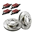 S1KF1484 Front Brake Disc and Pad Kit, Silver Grey Geomet, Plain Surface, 5 Lugs, 276.86 mm, Aramid Fiber, S1 Ultimax2 Pad and RK Premium Rotors
