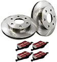 S1KF1510 Front Brake Disc and Pad Kit, Silver Grey Geomet, Plain Surface, 6 Lugs, 337.82 mm, Aramid Fiber, S1 Ultimax2 Pad and RK Premium Rotors