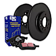 S1KF1955 Front Brake Disc and Pad Kit, Silver Grey Geomet, Plain Surface, 5 Lugs, Aramid Fiber, S1 Ultimax2 Pad and RK Premium Directional Rotors