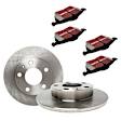 S1KR1001 Rear Brake Disc and Pad Kit, Plain Surface 5 Lugs 294.64 mm Aramid Fiber S1 Ultimax2 Pad and RK Premium Rotors