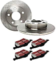 S1KR1037 Rear Brake Disc and Pad Kit, Plain Surface 5 Lugs 287.02 mm Aramid Fiber S1 Ultimax2 Pad and RK Premium Rotors