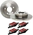 S1KR1149 Rear Brake Disc and Pad Kit, Silver Grey Geomet, Plain Surface, 5 Lugs, 281.94 mm, Aramid Fiber, S1 Ultimax2 Pad and RK Premium Rotors