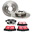 S1KR1161 Rear Brake Disc and Pad Kit, Silver Grey Geomet, Plain Surface, 4 Lugs, 259.08 mm, Aramid Fiber, S1 Ultimax2 Pad and RK Premium Rotors