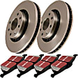 S1KR1202 Rear Brake Disc and Pad Kit, Silver Grey Geomet, Plain Surface, 5 Lugs, 287.02 mm, Aramid Fiber, S1 Ultimax2 Pad and RK Premium Rotors