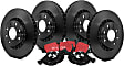 S20K1078 Front and Rear Brake Disc and Pad Kit, Plain Surface 5 Lugs Aramid Fiber S20 Ultimax2 Pad and RK Premium Rotors