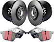 S20K1685 Front and Rear Brake Disc and Pad Kit, Plain Surface 5 Lugs Aramid Fiber S20 Ultimax2 Pad and RK Premium Rotors