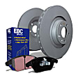 S20K2271 Front and Rear Brake Disc and Pad Kit, Silver Grey Geomet, Plain Surface, 6 Lugs, Aramid Fiber, S20 Ultimax2 Pad and RK Premium Rotors