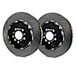 S25KF1020 Front Brake Disc and Pad Kit, Silver Grey Geomet, Slotted, Aramid Fiber Ceramic, S25 Redstuff Pad and 2-Piece Full-Floating Slotted Rotors