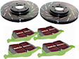 S2KF1096 Front Brake Disc and Pad Kit, Slotted 5 Lugs 320.8 mm Aramid Fiber S2 Greenstuff 2000 and USR Sport Slotted Rotors