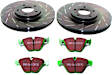S2KF1116 Front Brake Disc and Pad Kit, Slotted 5 Lugs 324.1 mm Aramid Fiber S2 Greenstuff 2000 and USR Sport Slotted Rotors