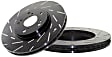 S2KF1157 Front Brake Disc and Pad Kit, Silver Grey Geomet, Slotted, 5 Lugs, 299.97 mm, Aramid Fiber, S2 Greenstuff 2000 and USR Sport Slotted Rotors