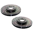 S2KF1158 Front Brake Disc and Pad Kit, Silver Grey Geomet, Slotted, 5 Lugs, 299.97 mm, Aramid Fiber, S2 Greenstuff 2000 and USR Sport Slotted Rotors