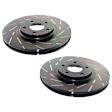 S2KF1177 Front Brake Disc and Pad Kit, Silver Grey Geomet, Slotted, 5 Lugs, 279.91 mm, Aramid Fiber, S2 Greenstuff 2000 and USR Sport Slotted Rotors