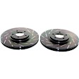 S2KF1201 Front Brake Disc and Pad Kit, Silver Grey Geomet, Slotted, 5 Lugs, 281.94 mm, Aramid Fiber, S2 Greenstuff 2000 and USR Sport Slotted Rotors