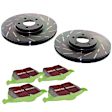 S2KF1349 Front Brake Disc and Pad Kit, Slotted 5 Lugs 285.75 mm Aramid Fiber S2 Greenstuff 2000 and USR Sport Slotted Rotors