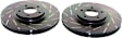 S2KR1245 Rear Brake Disc and Pad Kit, Silver Grey Geomet, Slotted, 5 Lugs, 281.69 mm, Aramid Fiber, S2 Greenstuff 2000 and USR Sport Slotted Rotors