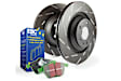 S2KR1408 Rear Brake Disc and Pad Kit, Silver Grey Geomet, Slotted, 5 Lugs, 344.93 mm, Aramid Fiber, S2 Greenstuff 2000 and USR Sport Slotted Rotors