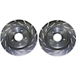 S2KR2060 Rear Brake Disc and Pad Kit, Silver Grey Geomet, Slotted, 5 Lugs, 260.1 mm, Aramid Fiber, S2 Greenstuff 2000 and USR Sport Slotted Rotors